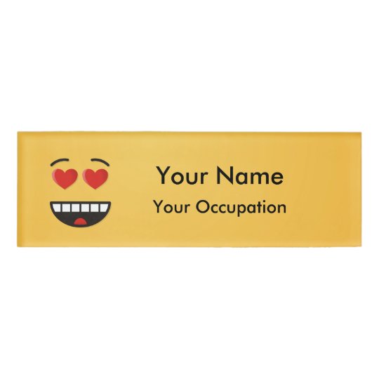Smiling Face with Heart-Shaped Eyes Name Tag