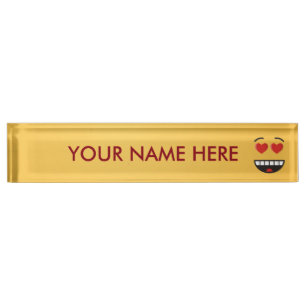 Smiling Face with Heart-Shaped Eyes Nameplate