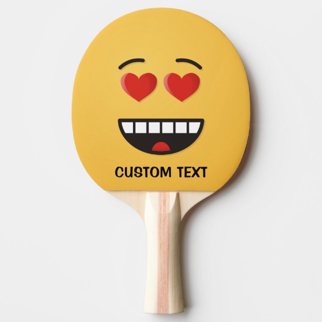 Smiling Face with Heart-Shaped Eyes Ping Pong Paddle (Front)