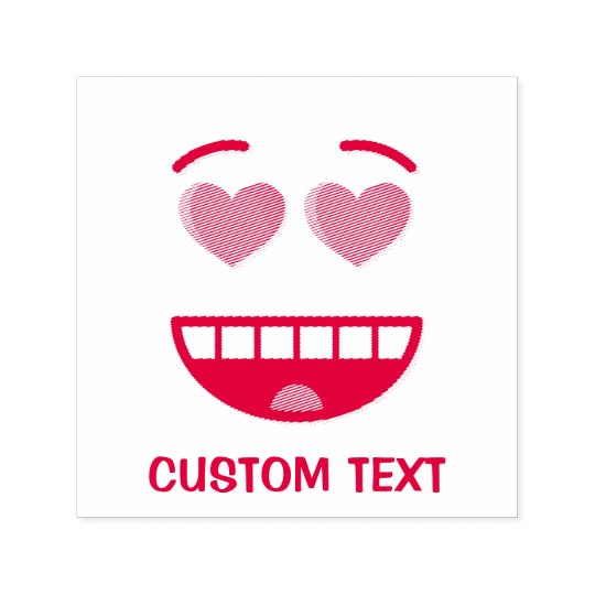 Smiling Face with Heart-Shaped Eyes Self-inking Stamp