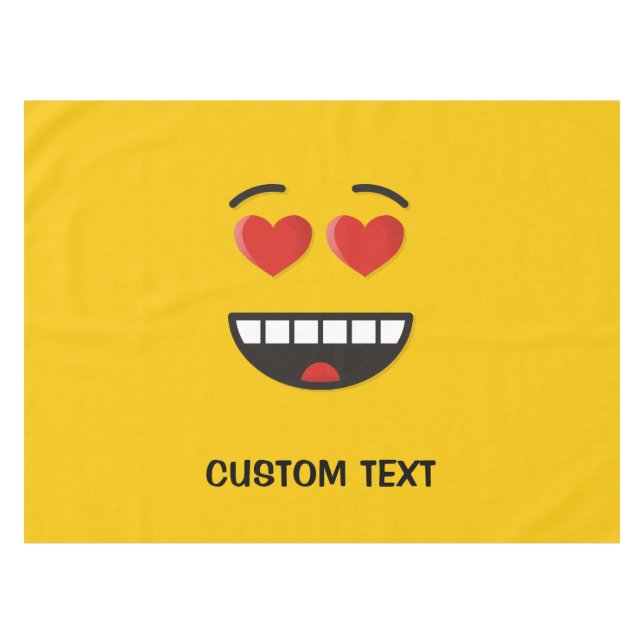 Smiling Face with Heart-Shaped Eyes Tablecloth (Front (Horizontal))