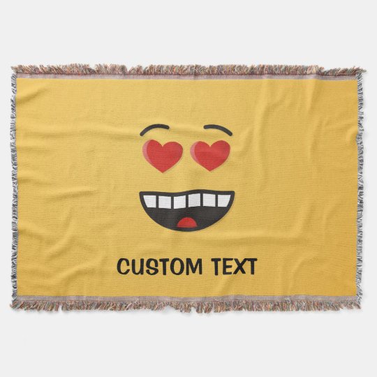 Smiling Face with Heart-Shaped Eyes Throw Blanket