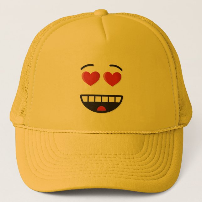 Smiling Face with Heart-Shaped Eyes Trucker Hat (Front)