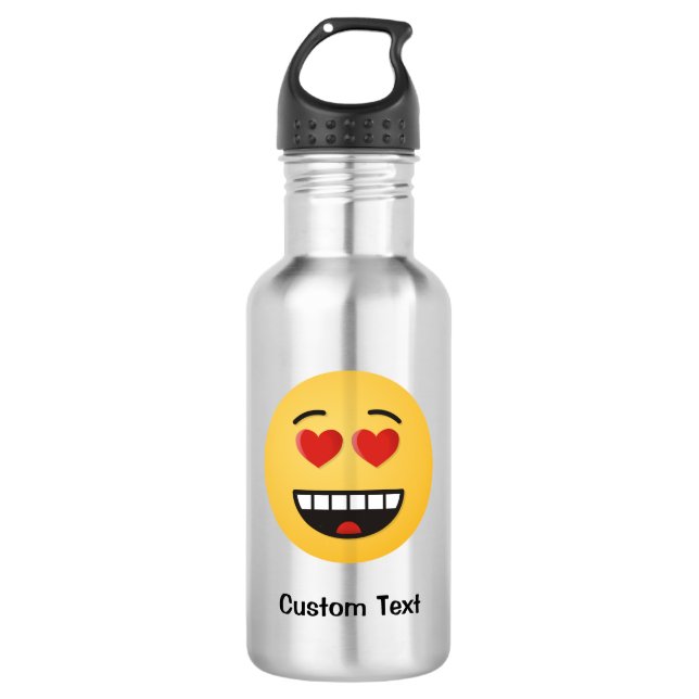 Smiling Face with Heart-Shaped Eyes Water Bottle (Front)