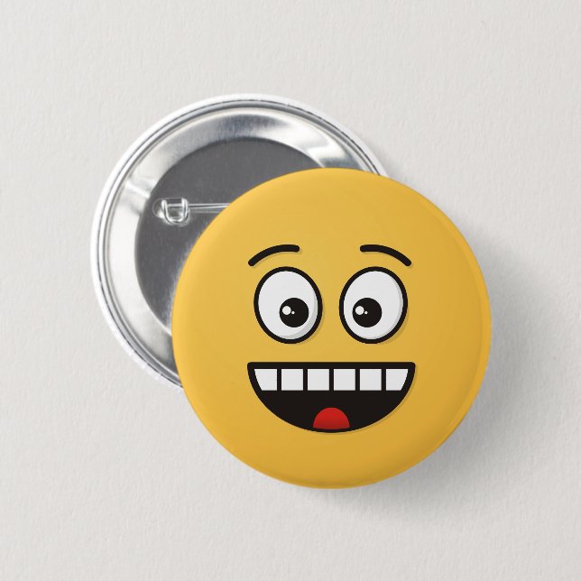 Smiling Face with Open Mouth 6 Cm Round Badge (Front & Back)
