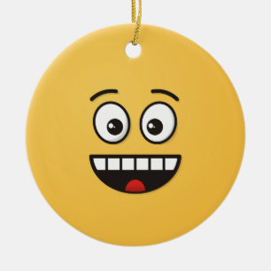Smiling Face with Open Mouth Ceramic Ornament