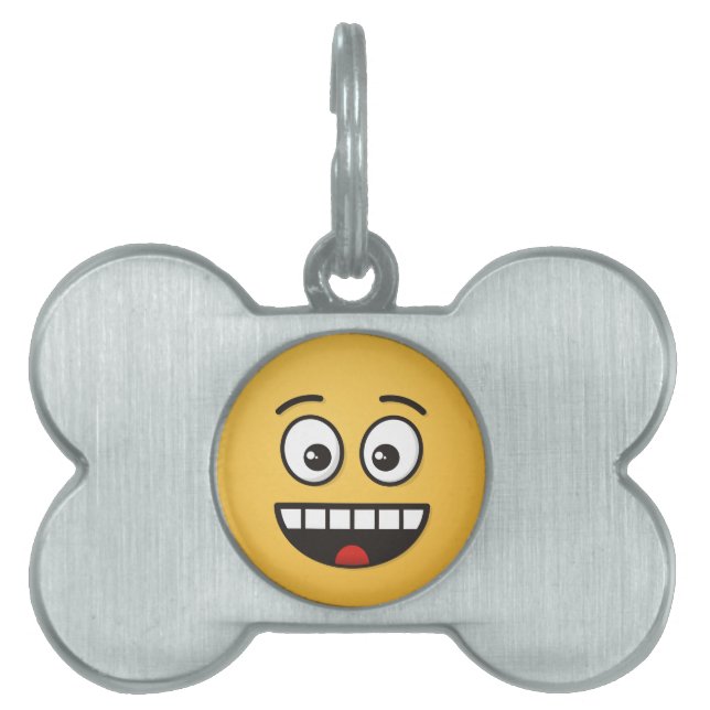 Smiling Face with Open Mouth Pet Name Tag (Front)