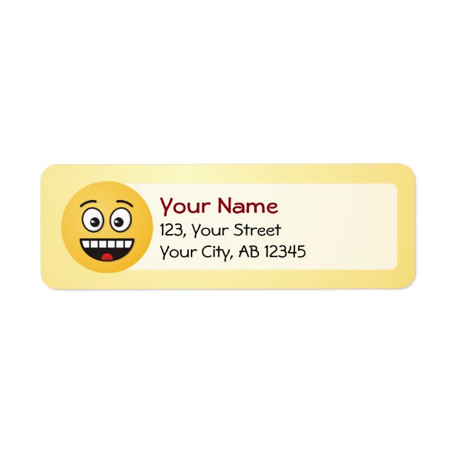 Smiling Face with Open Mouth Return Address Label (Front)