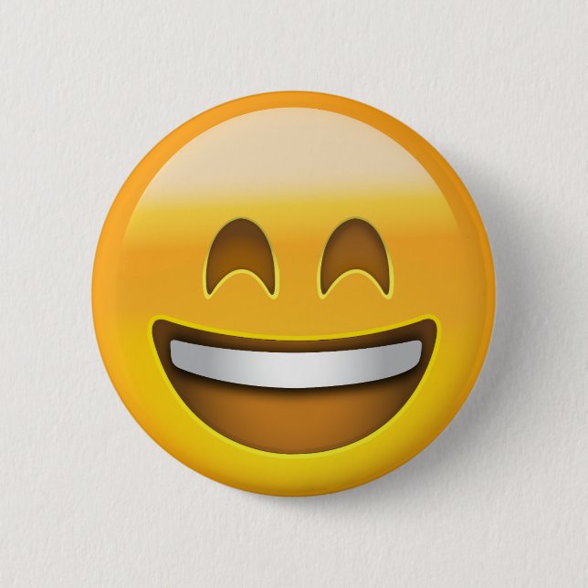 Smiling Face With Open Mouth & Smiling Eyes Emoji 6 Cm Round Badge (Front)