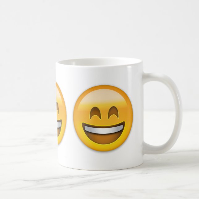 Smiling Face With Open Mouth & Smiling Eyes Emoji Coffee Mug (Right)