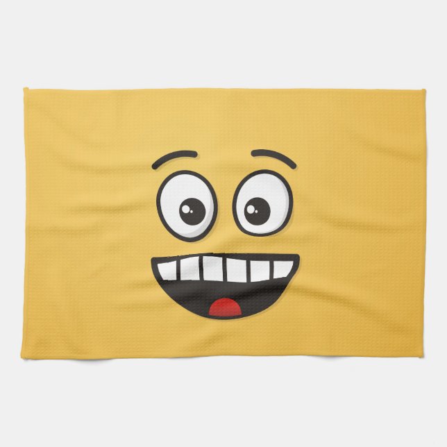 Smiling Face with Open Mouth Tea Towel (Horizontal)