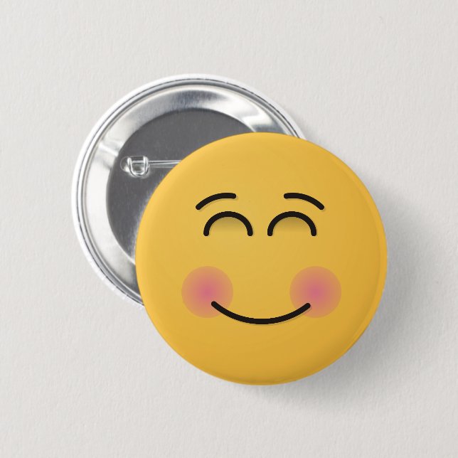 Smiling Face with Smiling Eyes 6 Cm Round Badge (Front & Back)