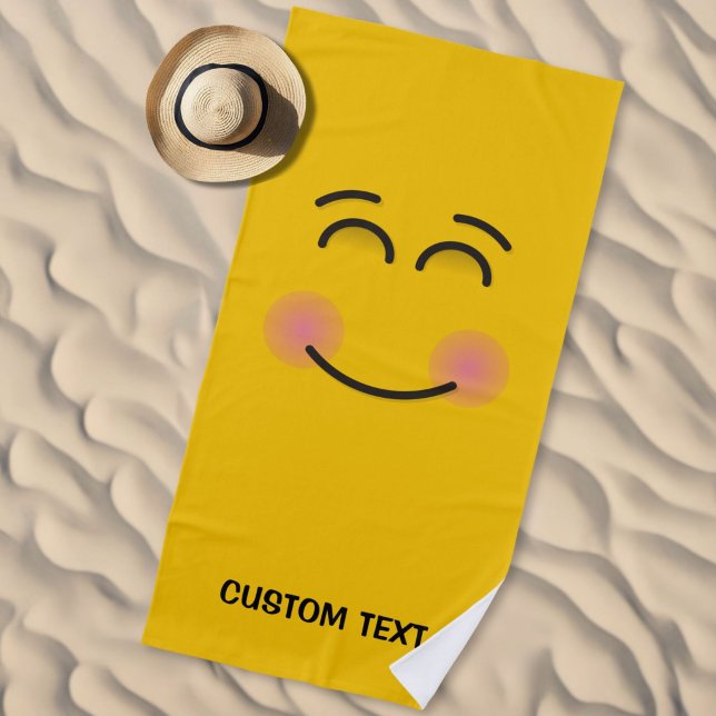 Smiling Face with Smiling Eyes Beach Towel (Creator Uploaded)