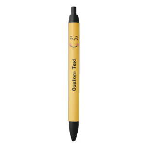 Smiling Face with Smiling Eyes Black Ink Pen