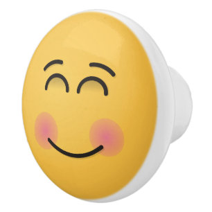 Smiling Face with Smiling Eyes Ceramic Knob
