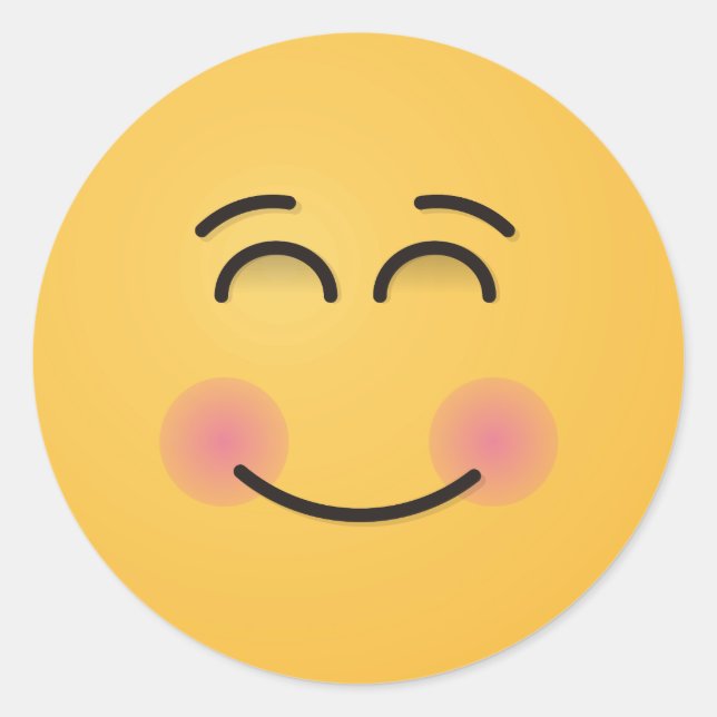 Smiling Face with Smiling Eyes Classic Round Sticker (Front)