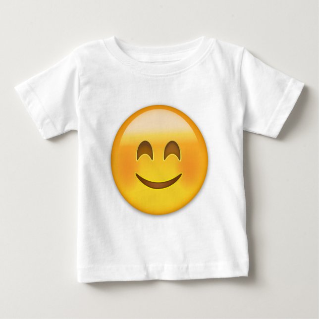 Smiling Face With Smiling Eyes Emoji Baby T-Shirt (Front)