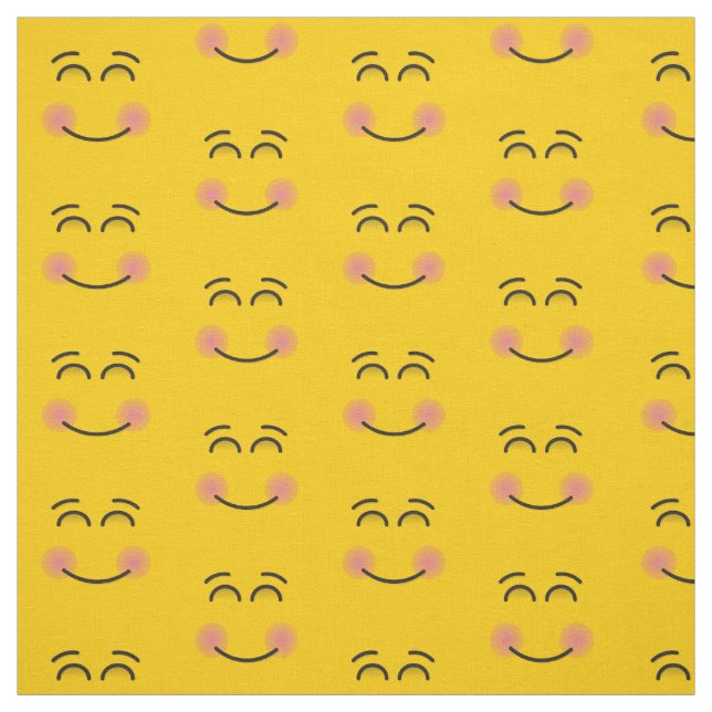 Smiling Face with Smiling Eyes Fabric (Swatch)