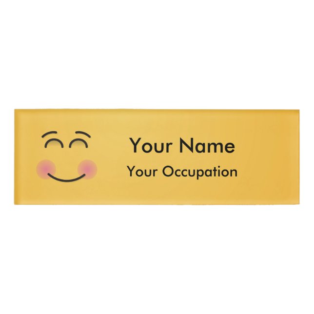 Smiling Face with Smiling Eyes Name Tag (Front)