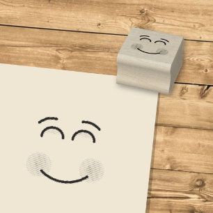 Smiling Face with Smiling Eyes Rubber Stamp
