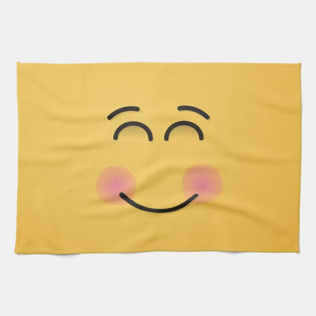 Smiling Face with Smiling Eyes Tea Towel (Horizontal)