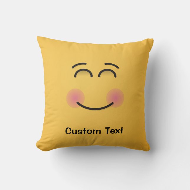 Smiling Face with Smiling Eyes Throw Pillow (Front)