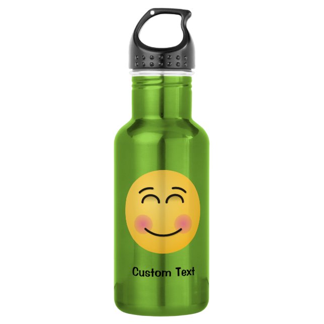 Smiling Face with Smiling Eyes Water Bottle (Front)