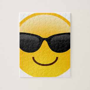 Smiling Face With Sunglasses Cool Emoji Jigsaw Puzzle
