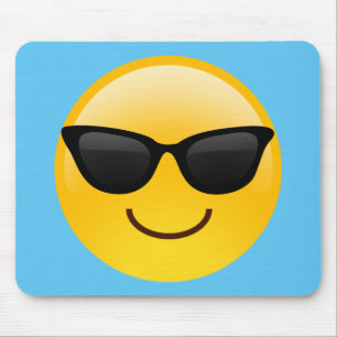 Smiling Face With Sunglasses Cool Emoji Mouse Pad