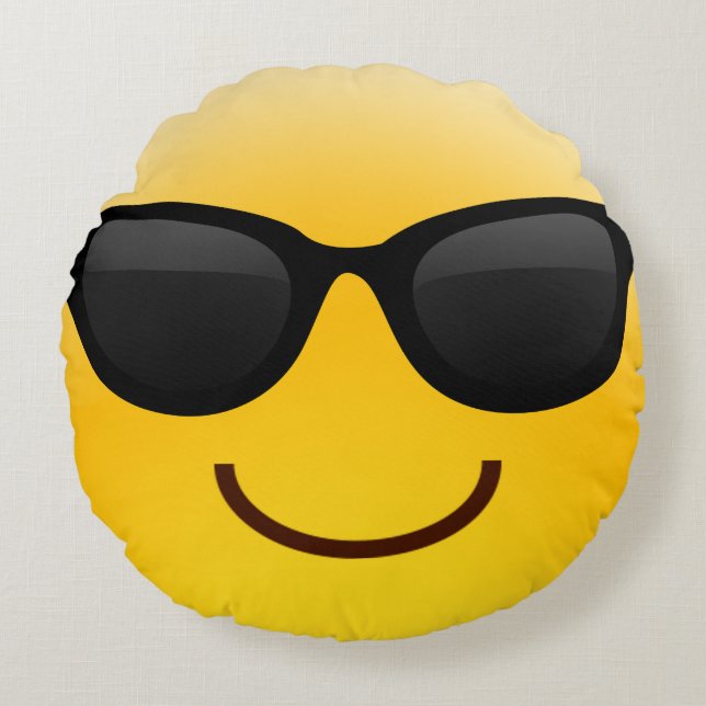 Smiling Face With Sunglasses Cool Emoji Pillow (Front)
