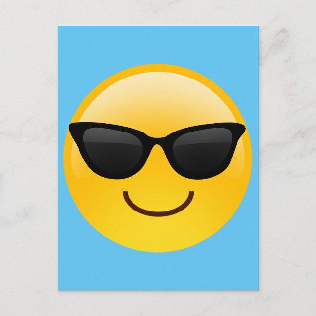 Smiling Face With Sunglasses Cool Emoji Postcard (Front)