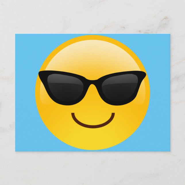 Smiling Face With Sunglasses Cool Emoji Postcard (Front)