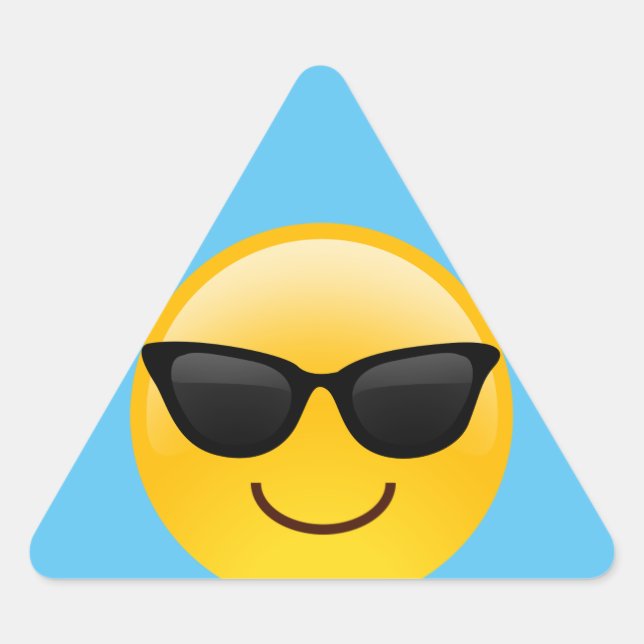 Smiling Face With Sunglasses Cool Emoji Triangle Sticker (Front)