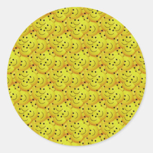 Smiling Faces Classic Round Sticker