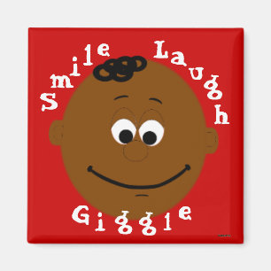 Smiling Faces Dark Skin Baby Face Magnet