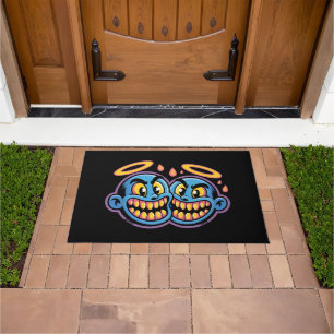 Smiling faces. doormat