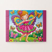 "SMILING FAIRY & BUTTERFLIES" JIGSAW PUZZLE