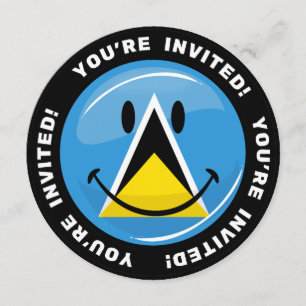 Smiling Flag of Saint Lucia Invitation