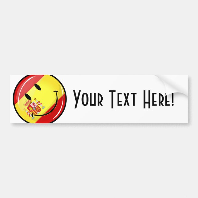 Smiling Flag of Spain Bumper Sticker (Front)
