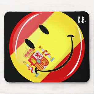 Smiling Flag of Spain Mouse Pad