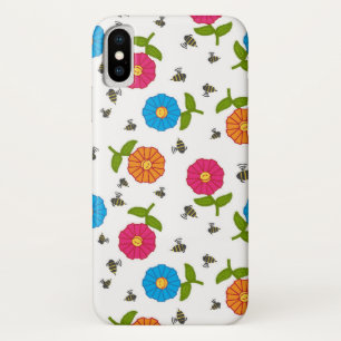 Smiling Flowers and Bees iPhone X Case