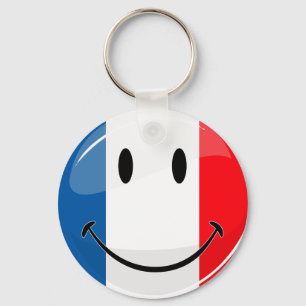 Smiling French Flag Key Ring