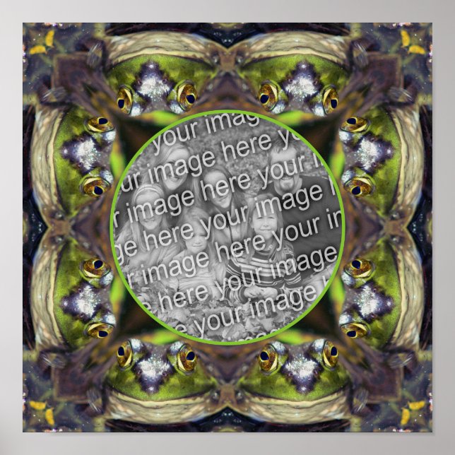 Smiling Frog Face Frame Create Your Own Photo Poster (Front)