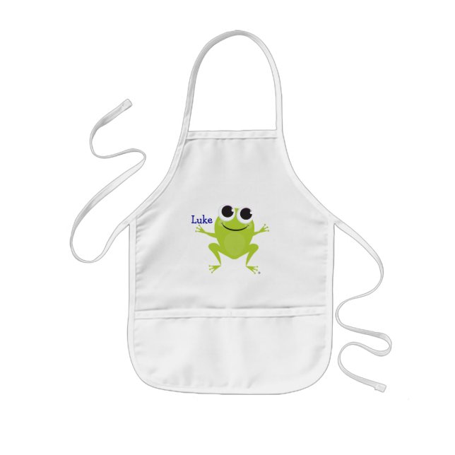 Smiling Frog Personalised Children's Apron (Front)