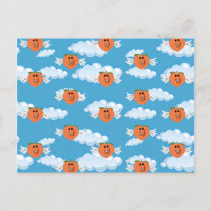 Smiling Fruit Funny Peach Food Humour Emojis Joke Postcard