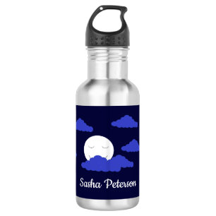 Smiling Full Moon with Clouds:  532 Ml Water Bottle