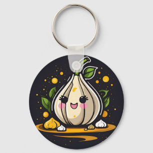Smiling Garlic Bulb Key Ring
