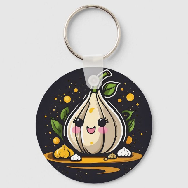 Smiling Garlic Bulb Key Ring (Front)