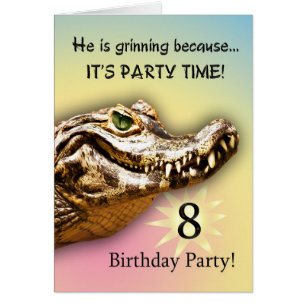 Smiling gator party invitation