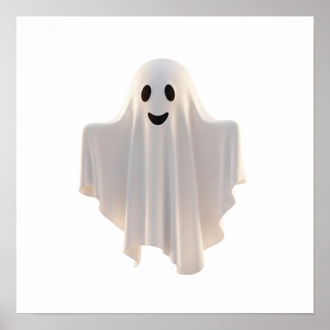 Smiling Ghost Graphic Poster (Front)
